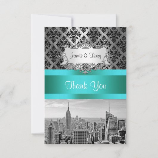 NY City Skyline BW B3 Damask F2 - Merci (Devant)