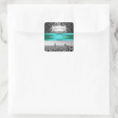 NY City Skyline BW B3 Damask Invite Suite Sticker (Tas)
