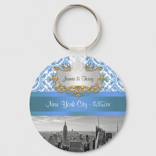 NY City Skyline D4  Invitation Suite Sleutelhanger (Voorkant)