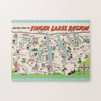NY Finger Lakes Geïllustreerde Plezier Puzzel