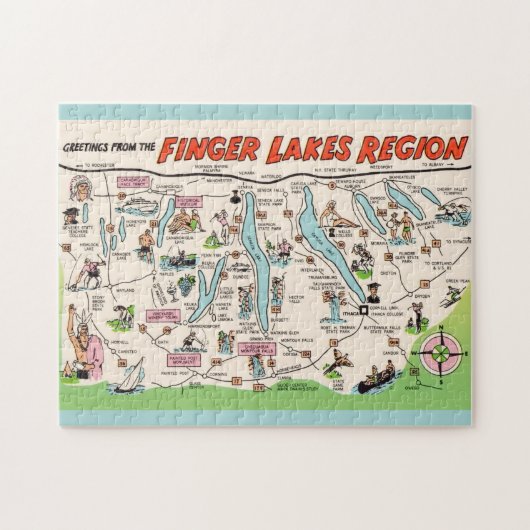 NY Finger Lakes Illustrated Fun Puzzle (Horizontal)