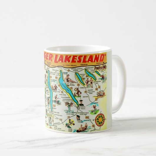 NY Finger Lakes Map Mug (Devant droit)