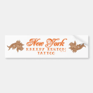 NY Kreepy Kcustom Tattoo Koi Bumpersticker