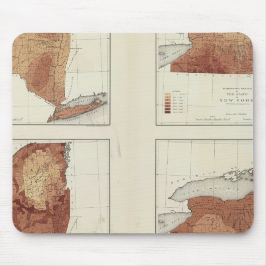 NY-neerslag, populatie, hoogte, temperatuur Muismat (Voorkant)