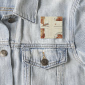 NY-neerslag, populatie, hoogte, temperatuur Vierkante Button 5,1 Cm (In situ)