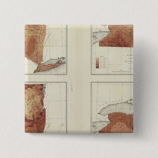 NY-neerslag, populatie, hoogte, temperatuur Vierkante Button 5,1 Cm (Voorkant)