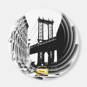 Ny New York City Yellow Taxi Nyc Pop Art Afbeeldin Magneet