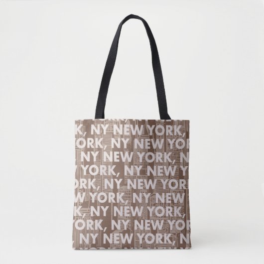 NY NEW YORK Graphic Pattern Draagtas (Voorkant)