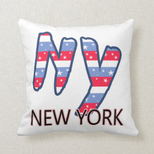 NY - New York Quote Red White en Blue Kussen