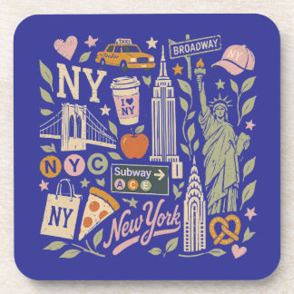 ny retro collage ontwerp bier onderzetter