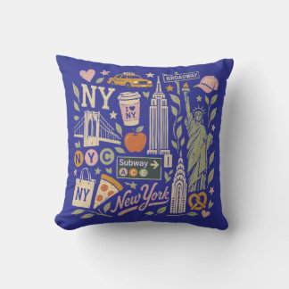 ny retro collage ontwerp kussen