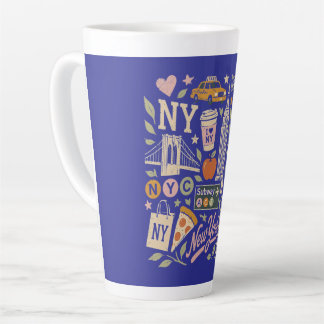 ny retro collage ontwerp latte mok