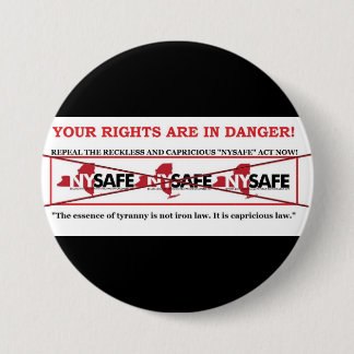 NY SAFE ACT pin intrekken Ronde Button 7,6 Cm