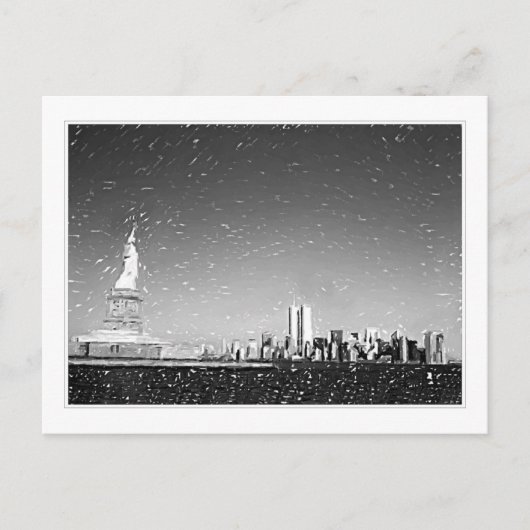 NY Skyline Briefkaart (Voorkant)