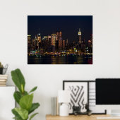 NY Skyline Uitzicht Poster (Thuiskantoor)