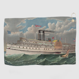 NY Voyage Grand Paddlewheel Stoomboot De Pelgrim Golfhanddoek