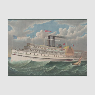 NY Voyage Grand Paddlewheel Stoomboot De Pelgrim Tissuepapier