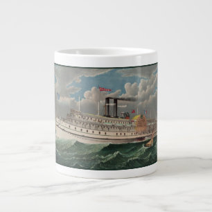 NY Voyage Grand Paddlewheel Stoomschip The Pilgrim Extra Grote Beker