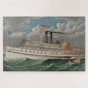 NY Voyage Grand Paddlewheel Stoomschip The Pilgrim Legpuzzel