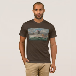 NY Voyage Grand Paddlewheel Stoomschip The Pilgrim T-shirt
