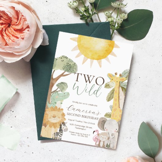 Nyala Safari Dieren Twee Wilde Tweede Verjaardag Kaart