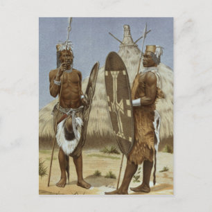 Nyam-nyam strijders uit de geschiedenis van de men briefkaart