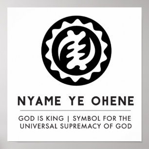 Nyame Ye Ohene God is het Koningssymbool Poster