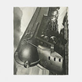 NYC 20th Century Limited Steam Train Engine Medium Fleece Deken (Voorkant)