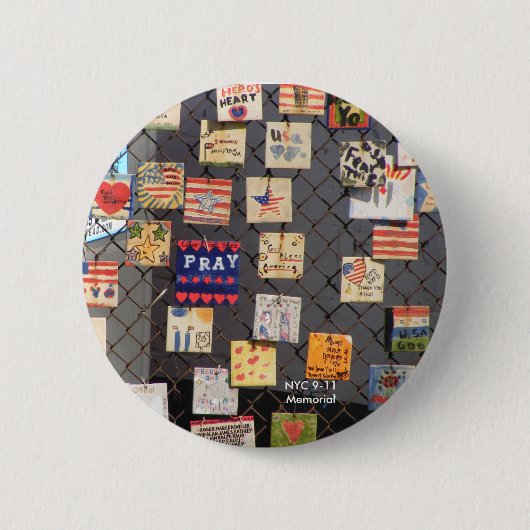 NYC 9-11 Memorial Ronde Button 5,7 Cm (Voorkant)