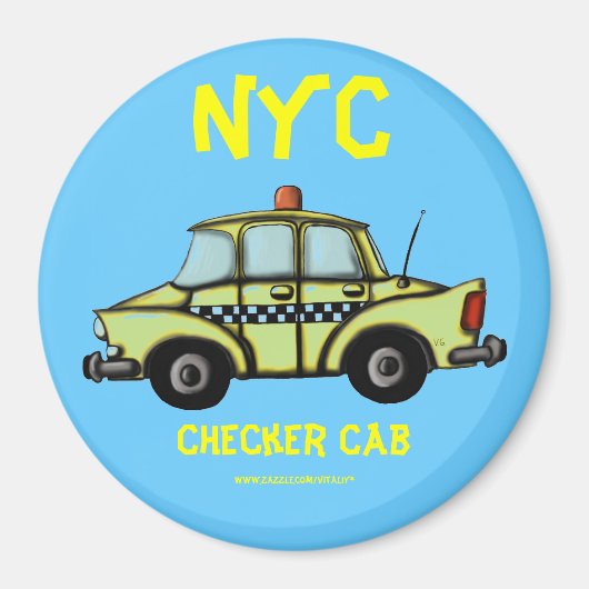 NYC, aimant cool de cabine Checker (Devant)