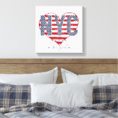 NYC American Flag Heart Canvas Afdruk (Insitu (Slaapkamer))