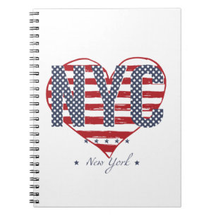 NYC American Flag Heart Notitieboek