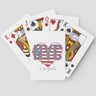 NYC American Flag Heart Speelkaarten