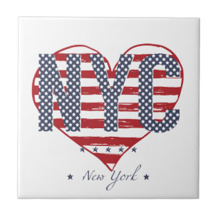NYC American Flag Heart Tegeltje