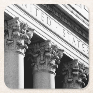 NYC Architectuur VIII Vierkante Kartonnen Onderzetter