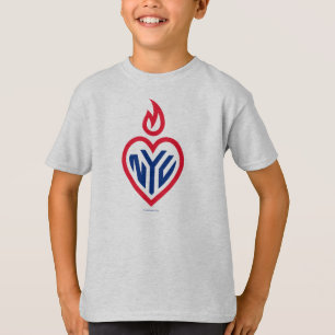 NYC badine le gris de T-shirt - coeur de Gotham