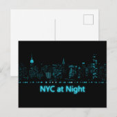 NYC bij nacht Briefkaart (Voorkant / Achterkant)