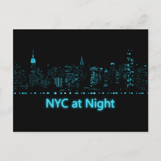 NYC bij nacht Briefkaart (Voorkant)