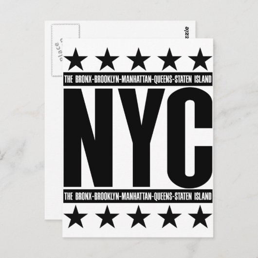 NYC Boroughs Briefkaart (Voorkant / Achterkant)