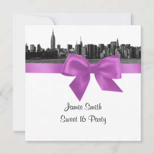NYC brede silhouet ets BW lila Sweet Sixteen SQ Kaart