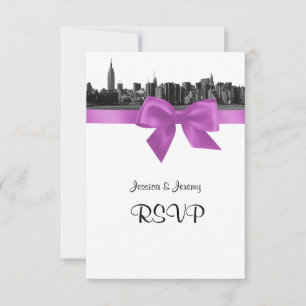 NYC brede silhouet geëtst BW lila RSVP #2 Kaartje