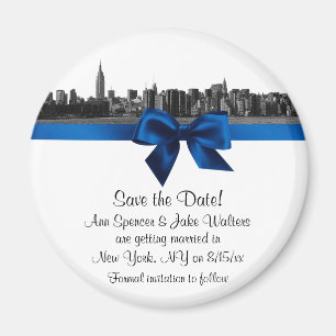 NYC brede silhouet geëtst BW Royal Blauw Save the  Magneet