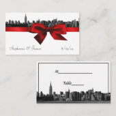 NYC brede skyline geëtst BW donkerrode escort Kaar Plaatskaartje (Voorkant / Achterkant)