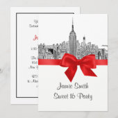NYC brede skyline geëtst zoete zestien Kaart (Voorkant / Achterkant)
