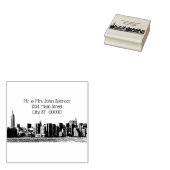 NYC brede skyline geëtste naam retouradres Rubberstempel (Gestempeld)