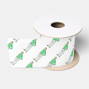NYC Brooklyn BK Hipster Guy New York City Ribbon Lint