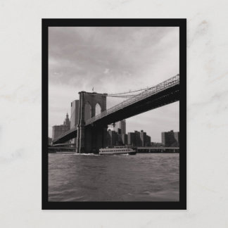 NYC Brooklyn Bridge B&W Briefkaart