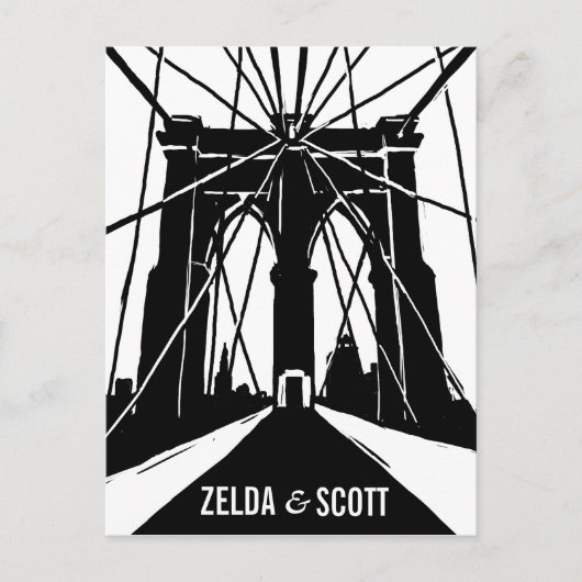 NYC Brooklyn Bridge | Het Briefkaart Datum opslaan (Voorkant)