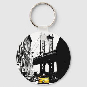 Nyc Brooklyn Bridge Yellow Taxi New York City Sleutelhanger