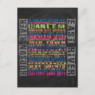 NYC Buurt Regenboog Briefkaart